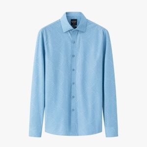 Áo Sơ Mi Dài Tay Phối Hoạ Tiết Cao Cấp, Chống Nhăn Nhàu, Chống Bám Bẩn 9SMDH508XNH